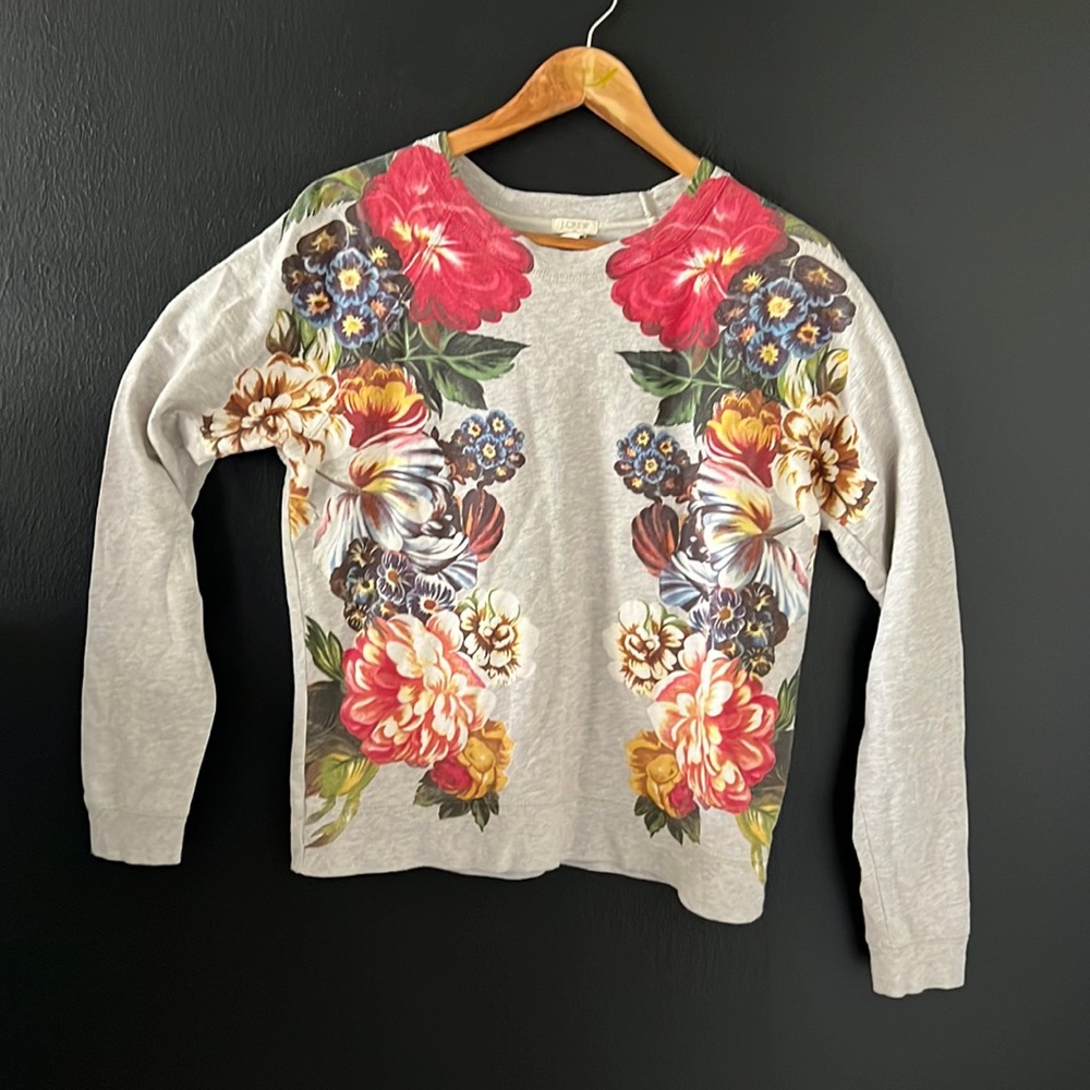 J. Crew Colorful Floral Sweatshirt